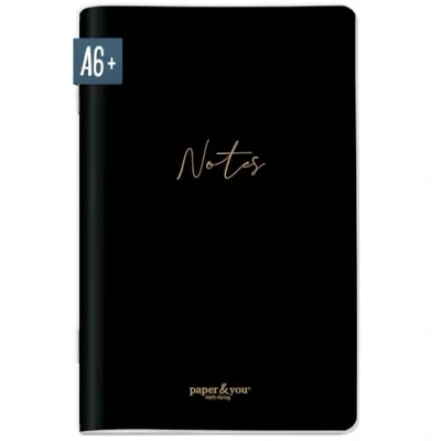 Abbildung von paper&amp;you® Notizheft A6+ dotted &quot;Black Edition&quot; mit 64 Seiten, Notizbuch klein, Mini Bullet Journal nachhaltig &amp; klimafreundlich