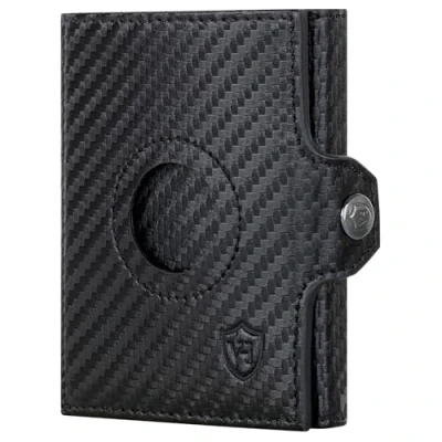 Abbildung von VON HEESEN Airtag Slim Wallet mit RFID Schutz Portmonee Herren klein aus echtem Leder Mini Geldbörse Kreditkartenetui Kartenetui Portemonnaie Geldbeutel (Carbon Schwarz)