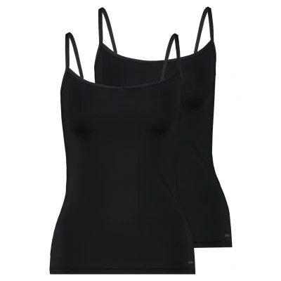 Abbildung von Skiny Damen Spaghettishirt 2ER PACK Unterhemd/shirt, Damen, Größe: 42, Black