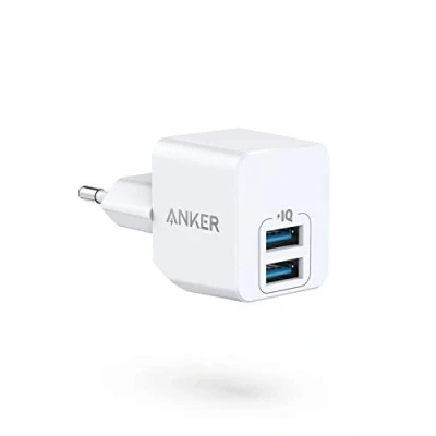 Abbildung von Anker PowerPort Mini Duales Wandladegerät, Extrem kompaktes USB Ladegerät, 2,5A Leistung für iPhone XS/XS Max/XR/X / 8/7 6 Plus, iPad Pro/Air 2 4, Samsung, und viele mehr