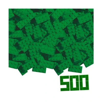 Abbildung von Simba 104114547 Blox, 500 grüne Bausteine für Kinder ab 3 Jahren, 8er Steine, im Karton, hohe Qualität, vollkompatibel mit vielen anderen Herstellern, grün