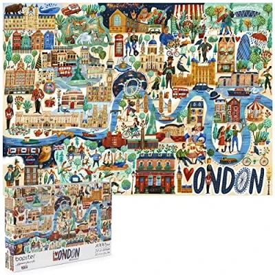 Abbildung von Puzzle 1000 Teile London Illustrierte Karte von Puzzel für Erwachsene 100% Recycelten Kartons Jigsaw und Kinder Familienspaß bopster
