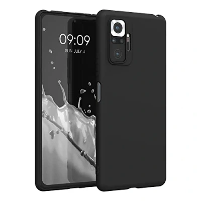 Abbildung von kwmobile Hülle kompatibel mit Xiaomi Redmi Note 10 Pro weiches TPU Silikon Case Cover geeignet für kabelloses Laden Schwarz matt