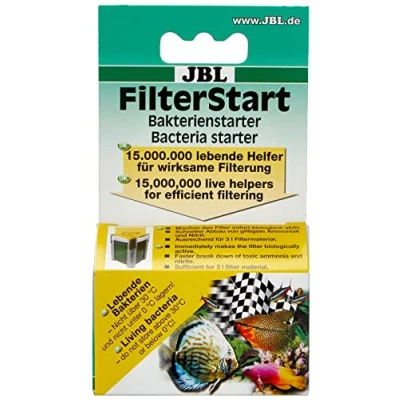 Abbildung von JBL FilterStart 25182, Bakterien zur Aktivierung von neuen und gereinigten Filtern für Süß Meereswasser Aquarien, Tropfen 10 ml