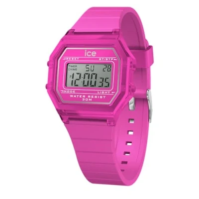 Abbildung von Ice Watch Retro Clear Small Digitaluhr für Kinder, Größe: One Size, Pink