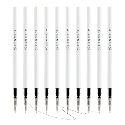 Abbildung von MengRan Gelschreiberminen für Click Stifte, 0,5 mm Spitze, feine schnell trocknende Tinte, kompatibel mit Pilot G2 (Original Gel Tintenminen, 10 Stück, schwarze Tinte)
