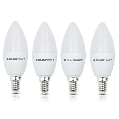 Abbildung von Blaupunkt Led E14 Birne Kerze Leuchtmittel Tageslichtbeleuchtung 7W Ersatz für 50W Glühbirne Naturweiß 4000K 680 Lumen Energie und Kostensparendes Licht Lampen 4 er Pack
