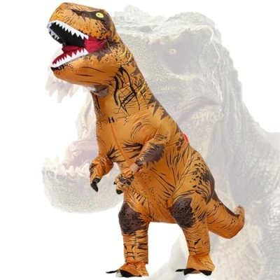 Abbildung von PARAYOYO Aufblasbare Dinosaurier kostüm Trex Erwachsene Dino Halloween Karneval Party Tyrannosaurus Rex Anzug Männer Frauen