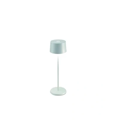 Abbildung von Zafferano, Olivia Pro Lampe, Tragbare und Wiederaufladbare Tischlampe mit Touch Control, Geeignet für Wohnzimmer Außenbereich, Dimmer, 2700 3000 K, Höhe 35 cm, Farbe Weiß