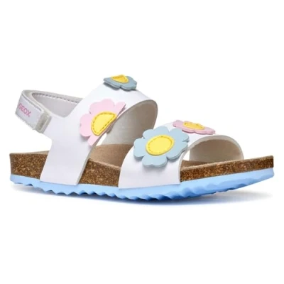 Abbildung von Geox Adriel GIRL Riemensandalette für Kinder, Größe: 32, White Schuhe