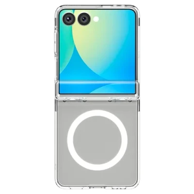 Abbildung von Spigen Ultra Hybrid Pro MagFit Hülle für Samsung Galaxy Z Flip 7, Kompatibel mit MagSafe Clear White