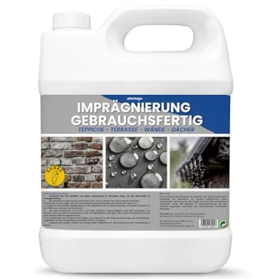 Abbildung von PLANTAWA Steinimprägnierung Außen 5L Unsichtbare Imprägnierung für Steine Steinversiegelung Fassaden, Terrassen und Dächer Wasserabweisend Wasserdicht