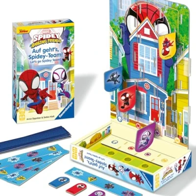 Abbildung von Ravensburger 22594 Spidey and his Amazing Friends Auf geht&#039;s, Team! Mitbringspiel für 2 4 Spieler ab Jahren in dem und seine heldenhaften Super Freunde um die Wette klettern