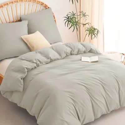 Abbildung von WAVVE Bettwäsche 200x200 3 teilig Beige Bettbezug 200 x Set mit Kissenbezüge 80x80 cm, Sets 2x2m aus Mikrofaser Reißverschluss Weich und Bügelfrei