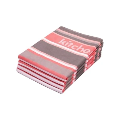 Abbildung von ZOLLNER 4er Set Geschirrtücher, Küchentücher, 50x70 cm, Baumwolle, rot