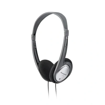 Abbildung von Panasonic HT030 Kabelgebundene ergonomische und faltbare Kopfhörer, Klarer Klang, Ideal für Sport Reisen, 1,2 m Kabel, Silber