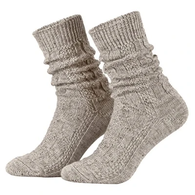Abbildung von Piarini 47 48 1 Paar kurze Trachtensocken Trachtenstrümpfe Schoppersocke mit Zopfmuster Herren Wolle Nussmeliert Braun