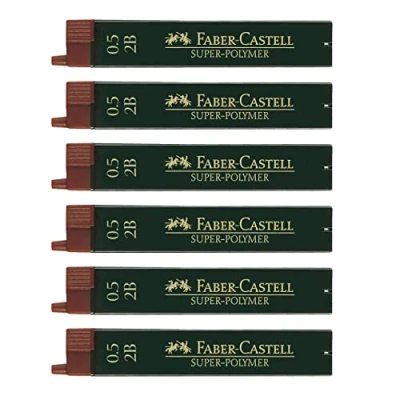 Abbildung von FABER CASTELL 205027 Feinminen Set Super Polymer, 6 Stück mit je 12 Minen, 0.5 mm, Härtegrad 2B