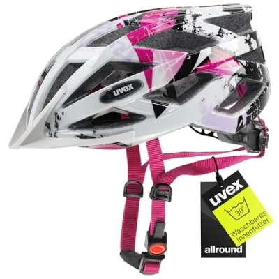 Abbildung von uvex air wing leichter Allround Helm für Damen und Herren individuelle Größenanpassung erweiterbar mit LED Licht white pink 56 60 cm