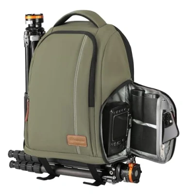 Abbildung von TARION Kamerarucksack Spiegelreflex Fotorucksack Wasserdicht Leicht und Kompakt Klein DSLR Rucksack mit 15“ Laptopfach Regenhaube