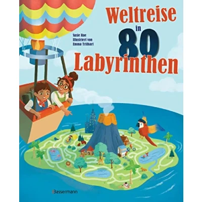 Abbildung von Weltreise in 80 Labyrinthen. Das Rätselbuch Für Kinder ab 7 Jahren: Mit einer Abenteuer Rahmenhandlung und Wissenswertem zu Orten Städten