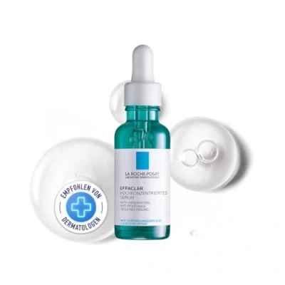Abbildung von La Roche Posay Hochkonzentriertes Serum, Für fettige, zu Akne neigende Haut, Mit peelender Wirkung, Porenverfeinernd, Niacinamid und Salicylsäure, Effaclar, 30 ml