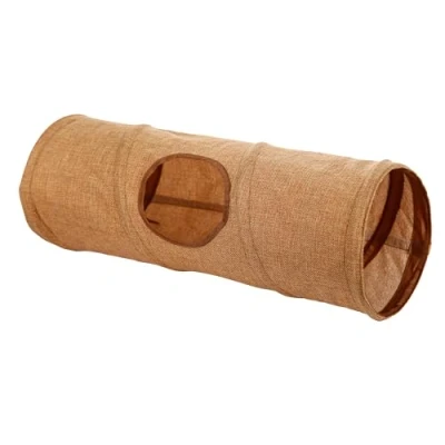 Abbildung von Kerbl Pet Nagertunnel aus Leinen, Für Kaninchen/Hasen/Meerschweinchen/Katzen/kleine Hunde, 50 x Ø18 cm