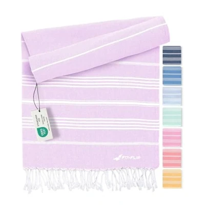 Abbildung von Fit Flip Hamamtuch aus 100% recycelter Baumwolle nachhaltig und natürlich Saunatuch, Strandtuch, Duschtuch, Badetuch, Yogatuch Lilac 100x200cm Sultan