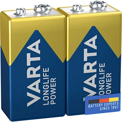 Abbildung von VARTA Batterien 9V Blockbatterie, 2 Stück, Longlife Power, Alkaline, für Rauchmelder, Brand &amp; Feuermelder, Mikrofon