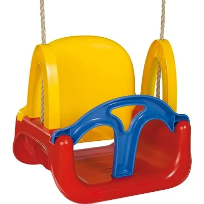 Abbildung von Simba 107174109 3 in 1 Schaukel, Seil vormontiert, Schaukelhöhe ca. 120cm, Sitzbreite 28cm, Gelb/Blau/Rot/Grün