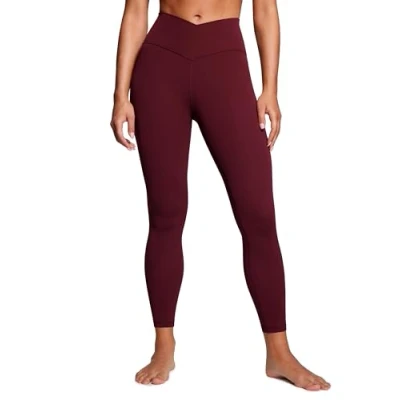 Abbildung von CRZ Yoga Damen Butterluxe Cross Waist Workout Leggings V High Waisted Bauchkontrolle Gym 64cm Roter Merlot 44