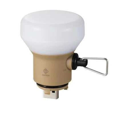 Abbildung von ELECOM NESTOUT Outdoor Camping LED Panel Flashlight w/ Mini Tripod, Dimmable USB Powered Light, IP44 Water Dust Resistant, 30 1000 Lumen, Portable Lantern for Power Bank, Beige (LAMP 1)