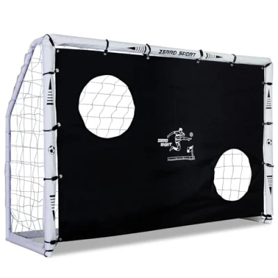 Abbildung von ZERRO Fussballtor mit Torwand 180cm Fußballtor, für Erwachsene Kinder zum Spielen Trainieren im Garten 180x60x120cm, Weiss