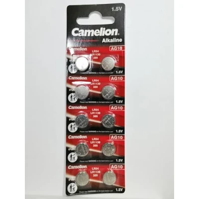 Abbildung von 10 Camelion AG10 / LR54 189/389 LR1130 Knopfzelle Alkaline Alkali Batterie, er Pack, Lange Haltbarkeit (Haltbarkeitsdatum markiert)