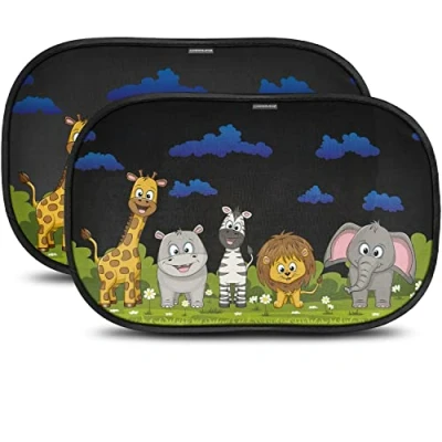 Abbildung von CARAMAZ Sonnenschutz Auto Baby mit UV Schutz Zertifiziert Opti Dark Saugnapf Seitenscheibe Autofenster Kinder Verdunklung 51x31cm, 2 Stück