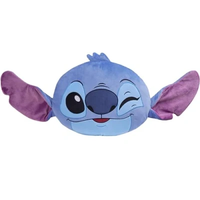 Abbildung von Disney Stitch Kuscheltier Plüsch Kissen, 3D Deko Weiches Kuschelkissen für Sofa oder Bett, Geschenke Kinder (Blau/Lila Stitch, L36 x W30)