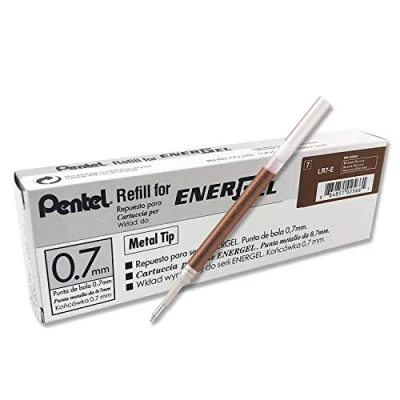 Abbildung von Pentel LR7 EX Nachfüllmine für EnerGel Stifte 0,7mmKugelspitze, Braun, 12 Stück