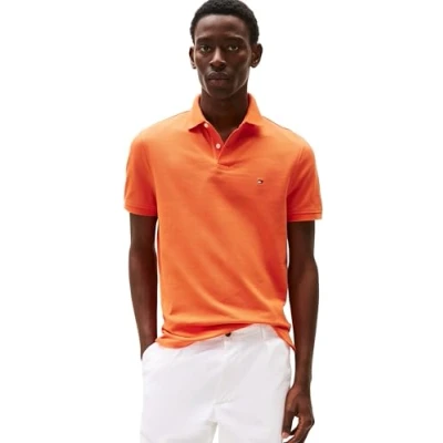 Abbildung von Tommy Hilfiger Herren Poloshirt Kurzarm 1985 Regular Fit, Orange (Brilliant Orange), M