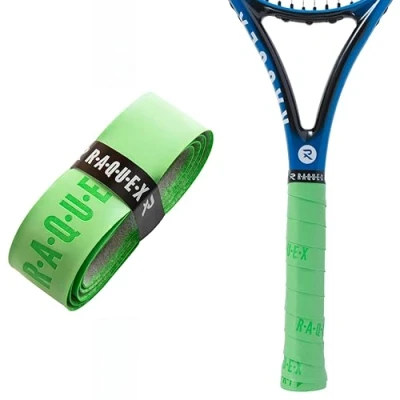 Abbildung von Raquex Enhance Ersatz Griffband: Griffband geeignet für Tennis , Padel, Badminton und Squashschläger. 14 Farben. Hochwertiges, selbsthaftendes Tennisschläger (Hellgrün, 1 Griffband)