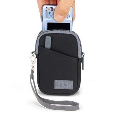 Abbildung von USA Gear Kameratasche Für Kompaktkameras Point und Shoot Kamerahülle Kompatibel mit Canon, Nikon, Sony Anderen 11,43 cm Kameras Schwarz