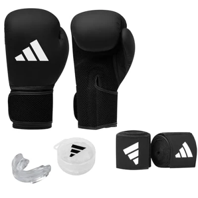 Abbildung von Adidas Boxing Set Boxhandschuhe (12oz) + Bandagen Mundschutz