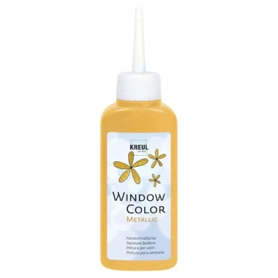 Abbildung von KREUL 42744 Window Color gold 80 ml, Fenstermalfarbe mit Metalliceffekt auf Wasserbasis, für glatte Oberflächen wie Glas, Spiegel und Fliesen