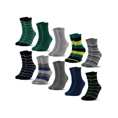 Abbildung von Occulto Jungen &amp; Mädchen Bunte Socken 10er Pack (Modell: Estilo) Blau Grau 31 34