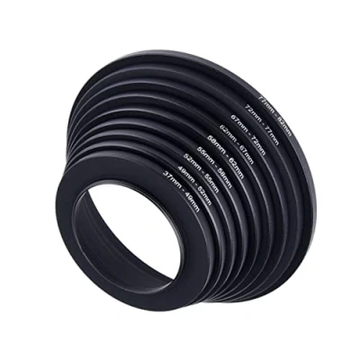 Abbildung von Lens Filter Adapter Rings Place Large Filters on a Smaller Diameter Sizes: 37 49, 49 52, 52 55, 55 58, 58 62, 62 67, 67 72, 72 77, 77 82 mm