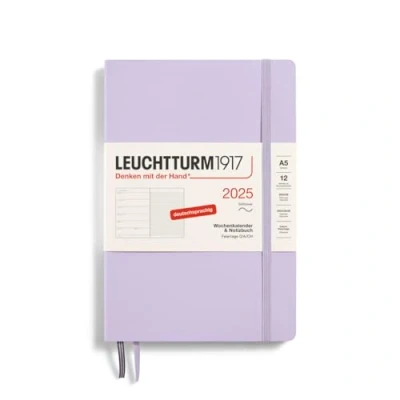 Abbildung von LEUCHTTURM1917 370507 Wochenkalender &amp; Notizbuch 2025, Medium A5 Softcover 12 Monats Planer, 80 g, liniert Lilac