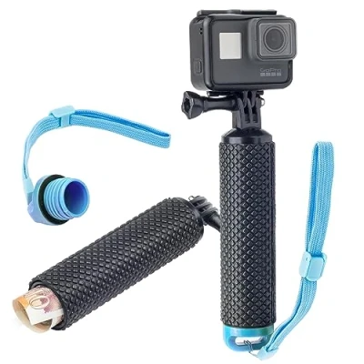 Abbildung von DigiCharge Schwimmender Handgriff Wasserdicht Floating Hand Grip Tauchen Stock für GoPro Hero13 Hero12 Hero 13 12 11 10 9 Max/DJI Osmo Action 5 4 / Insta360 One Akaso Kameras, Blau