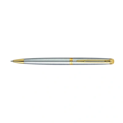 Abbildung von Waterman Hémisphère Kugelschreiber Edelstahl mit Goldzierteile Mittlere Spitze Blaue Tinte Geschenkbox