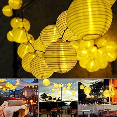 Abbildung von Dailyart Solar Lichterkette Aussen 6.5M 30er LED IP65 Wasserdicht Außen Solar, Warmweiß Lampions Wetterfest für Garten, Hochzeit, Fest Deko