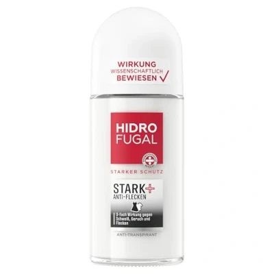 Abbildung von Hidrofugal STARK + ANTI FLECKEN Roll on, starker Deo Schutz gegen Schweiß, Geruch und Flecken, Antitranspirant ohne Ethylalkohol Achselnässe &amp; Körpergeruch (50 ml)