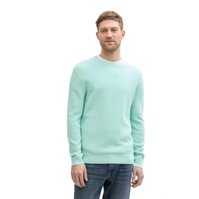 Abbildung von TOM Tailor Strukturierter Rundhals Strickpullover, Herren, Größe: Medium, Soft mint green melange